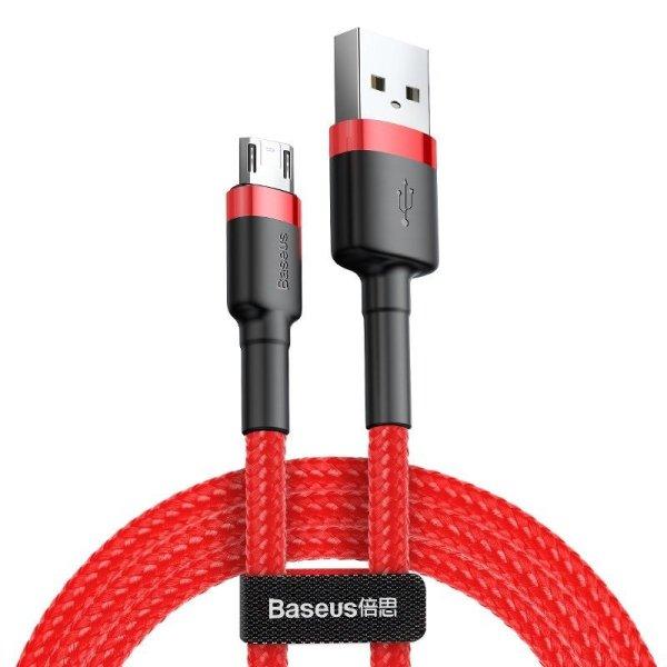 Baseus Cafule USB-MicroUSB töltőkábel 1.5 A 2m, piros