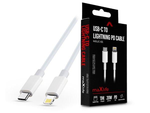 Maxlife USB Type-C - Lightning adat- és töltőkábel 1 m-es vezetékkel -
Maxlife MXUC-05 USB-C to Lightning PD3.0 Cable - 20W - fehér