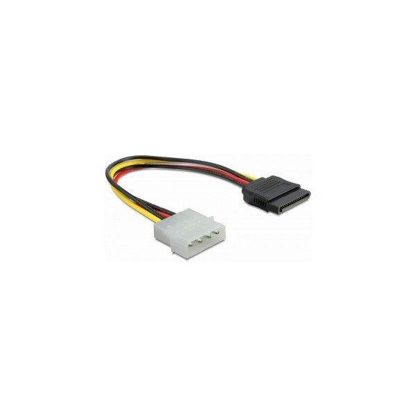 Delock átalakító kábel - 60100 (4 tűs Molex (apa) + 15 tűs SATA (anya),
0,2m)