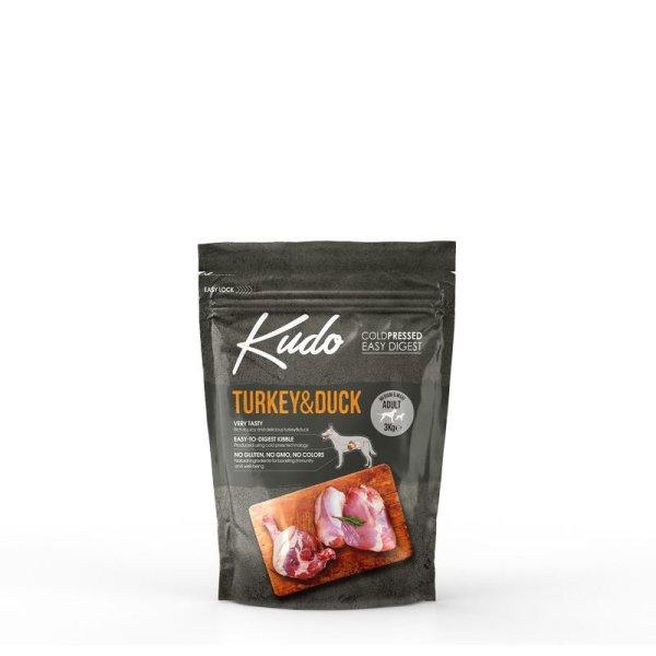 Kudo Low Grain Adult Turkey/Duck Medium/Maxi száraz kutyatáp pulyka, kacsa 3kg