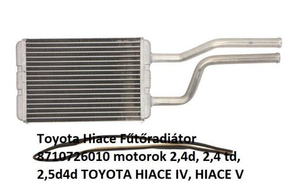 Toyota Hiace Fűtőradiátor 8710726010 motorok 2,4d, 2,4 td, 2,5d4d TOYOTA
HIACE IV, HIACE V 