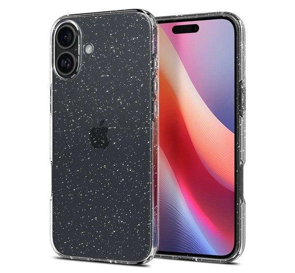 SPIGEN LIQUID CRYSTAL GLITTER szilikon telefonvédő (ütésállóság,
légpárnás sarok, csillámporos) ÁTLÁTSZÓ Apple iPhone 16