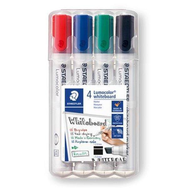 Táblamarker készlet, 2-5 mm, vágott, STAEDTLER "Lumocolor® 351 B",
4 különböző szín