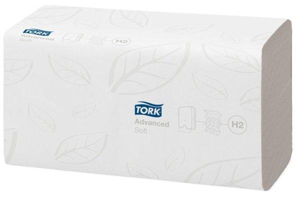 Kéztörlő, Interfold hajtás, 2 rétegű, 180 lap, H2 rendszer, Advanced, TORK
"Xpress Soft Multifold", fehér