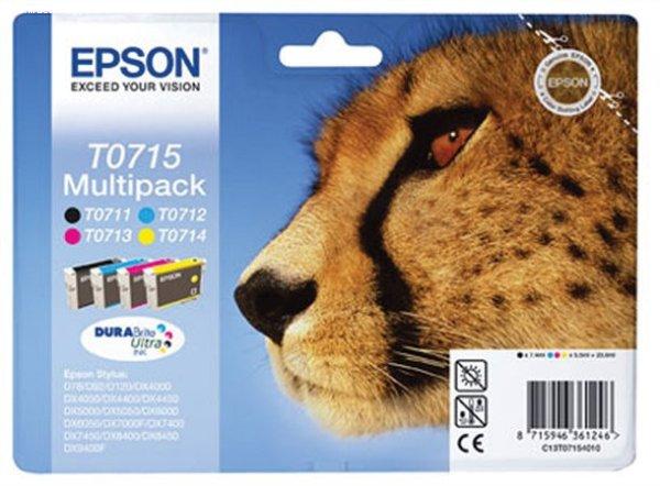 T07154010 Tintapatron multipack Stylus D78, D92, D120 nyomtatókhoz, EPSON,
b+c+m+y, 23,9ml