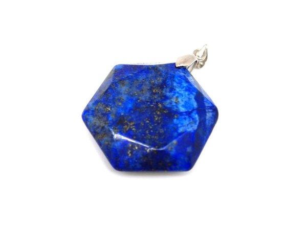 Hexagon medál Lapis lazuli 2,5cm