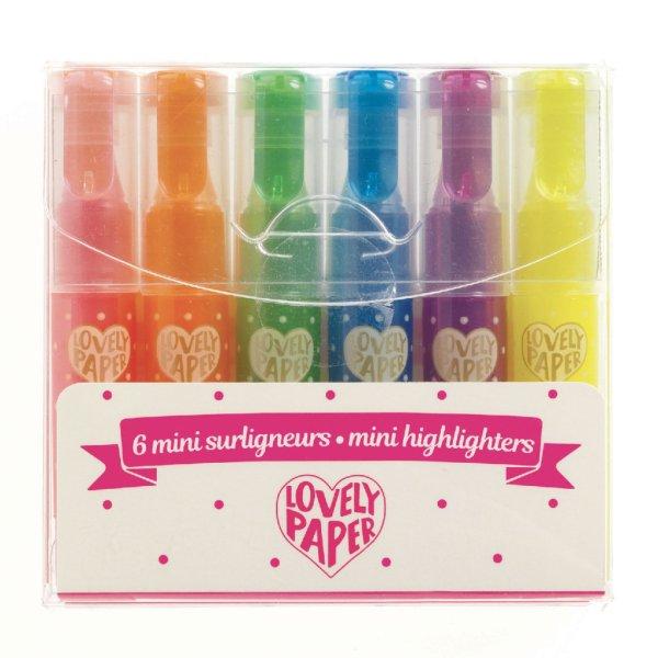 Szövegkiemelő toll mini készlet - 6 neon színben - 6 neon gel fluo
highlighters