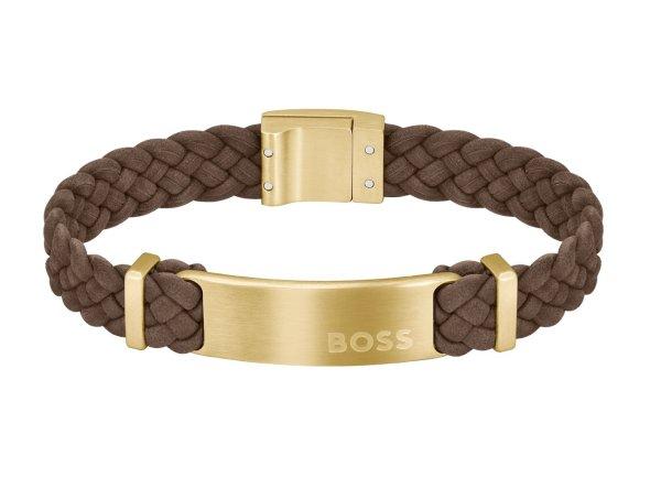 Hugo Boss Divatos férfi velúr karkötő Dylan 1580607 19 cm