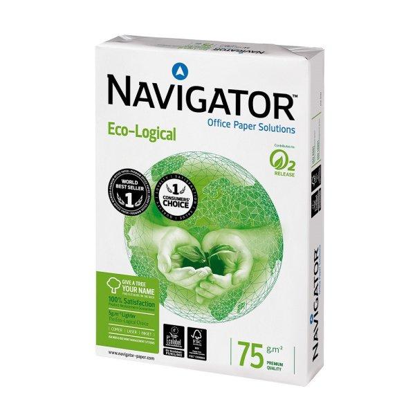 Másolópapír A4, 75g, Navigator Eco-Logical, CIE 169 fehérség, prémium
minőség, 500ív/csomag