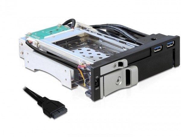 DeLock 5,25" Mobil Rack 1 x 2,5" + 1 x 3,5" SATA HDD-hez + 2 x
USB 3.0 port