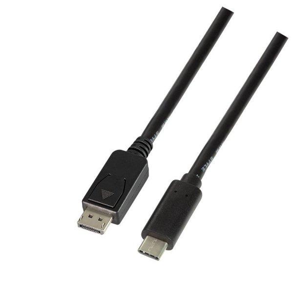 Logilink USB 3.2 Gen1 Type-C cable C/M to DP/M 4K/120Hz 1,8m Black