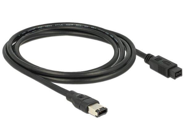 DeLock Cable FireWire 9 pin male > 6 pin male 2m Black