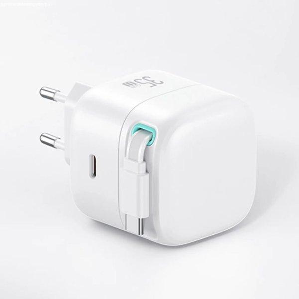 Usams CC202TC02 Hálózati töltő 1xUSB-C aljzattal + USB-C kábel 35W GaN
White