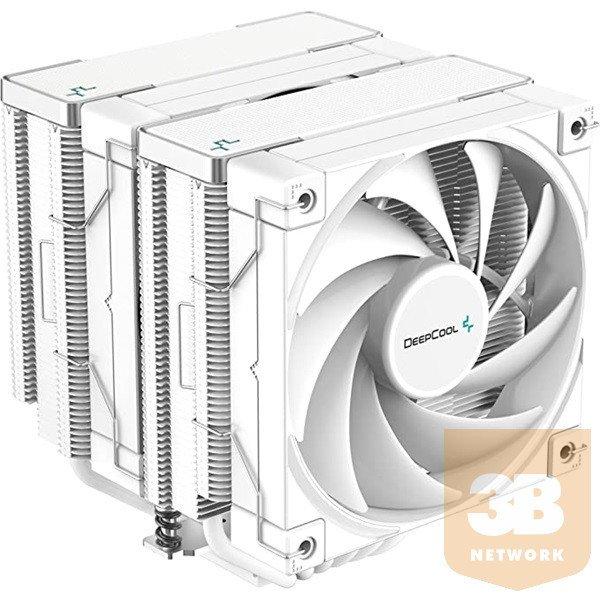 DeepCool CPU Cooler - AK620 WH (28 dB; max, 117,21 m3/h; 4pin csatlakozó, 6 db
heatpipe, 2x12cm, PWM)
