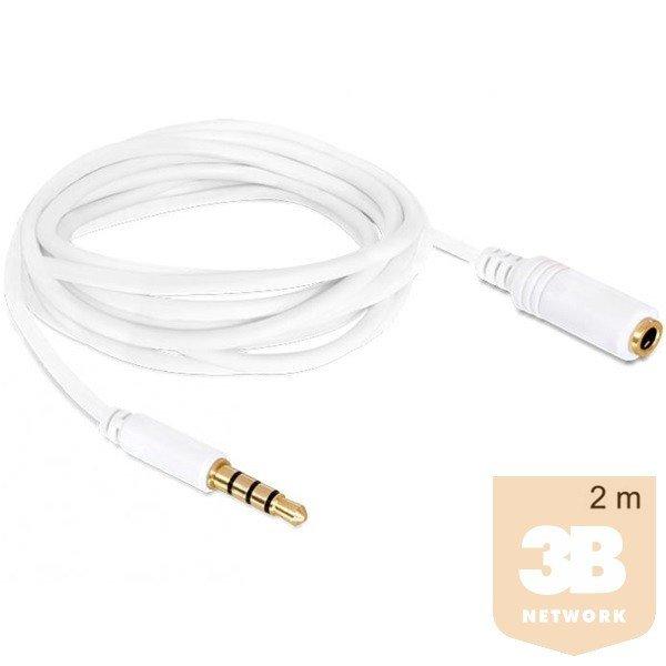 Delock 84482 audio sztereo Jack 3.5 mm apa / anya IPhone 4 pin kábel, 2 m