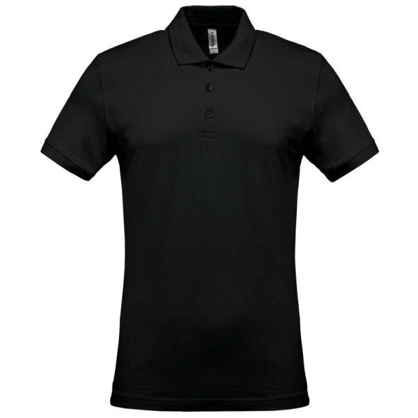 Férfi galléros piké póló, rövid ujjú, Kariban KA254, Black-XL