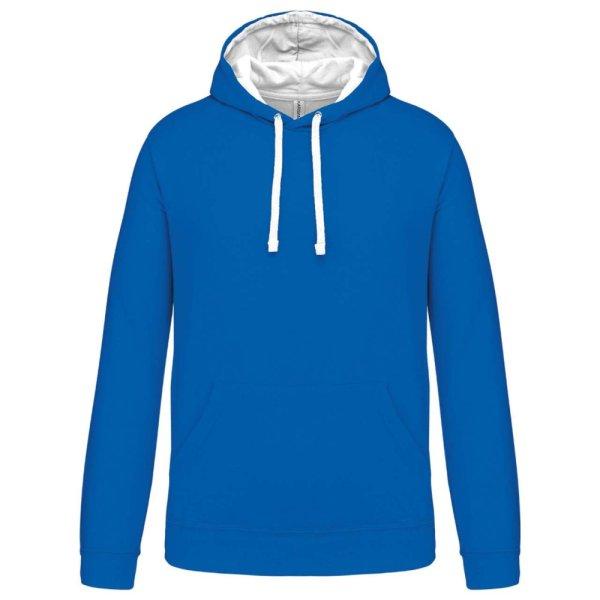 Férfi pulóver kontrasztos bélésű kapucnival, Kariban KA446, Light Royal
Blue/White-2XL