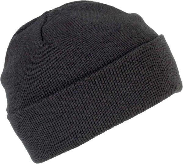 KP031 kötött duplafalu unisex sapka K-UP, Dark Grey-U