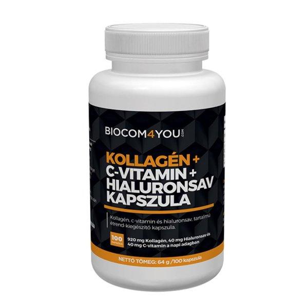 Kollagén+Hyaluron+C-vitamin kapszula, 100 db - Biocom