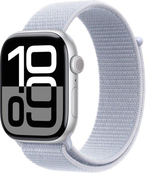 Apple Watch S10 GPS 46mm Silver Alu Case with Blue Cloud Sport Loop