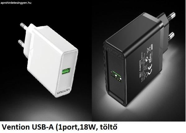 Vention USB-A (1port,18W, fehér) , töltő