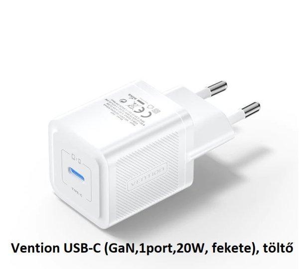 Vention USB-C (GaN,1port,20W, fekete), töltő