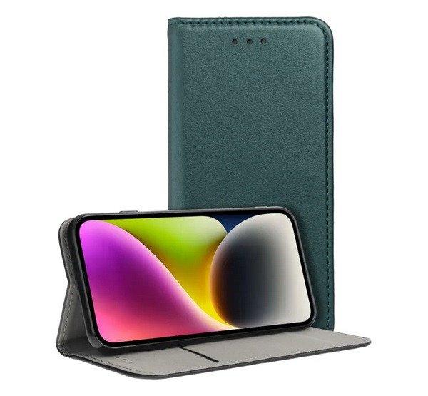 Tok álló, bőr hatású (FLIP, oldalra nyíló, asztali tartó) SÖTÉTZÖLD
Samsung Galaxy S25 Ultra (SM-S938)