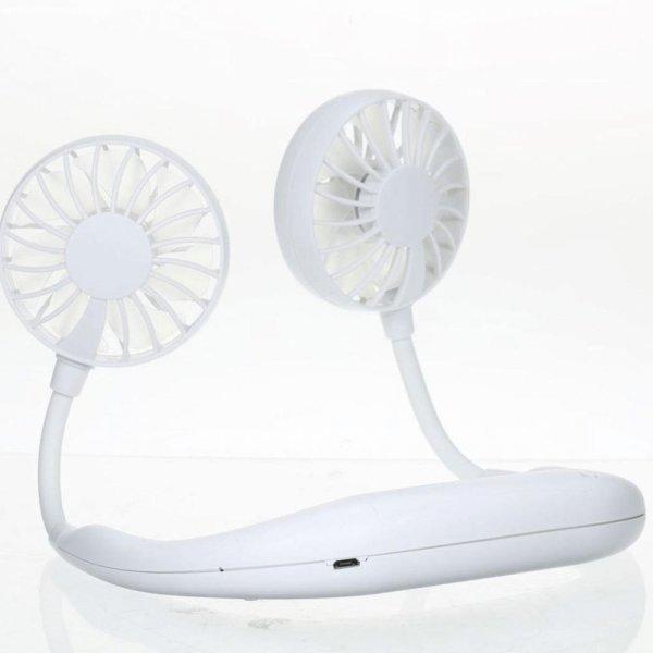 Mini ventilátor, hordozható ventilátor, nyakba akasztható ventilátor -
Fehér