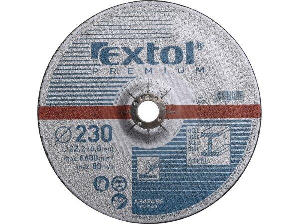 EXTOL PREMIUM csiszoló korong acélhoz, kék; 115×6,0×22,2mm, max 13300
ford/perc