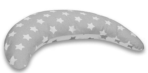 Scamp félhold párna - Grey White Round Stars