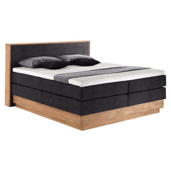 Boxspring ágy, 180x200, tömör fa, sötétszürke,
DELANA TYP 2