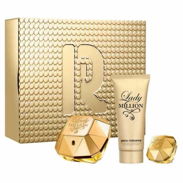 Rabanne Lady Million - EDP 80 ml + testápoló 100 ml + EDP 5 ml