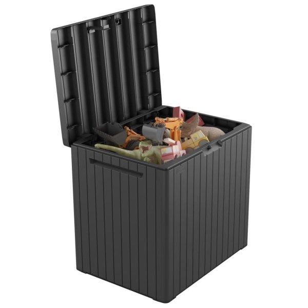 Keter City Box grafitszürke 113L műanyag kerti tároló doboz, UV álló,
árható tárolódoboz 113 liter kapacatiással 58 x 55 x 44 cm (246941)