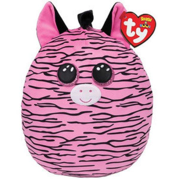 Ty Squish-a-Boos párna alakú plüss figura ZOEY, 30 cm - rózsaszín zebra