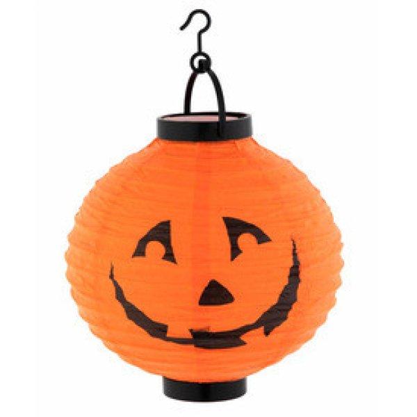 Halloween papírlampion LED fénnyel, 20 cm