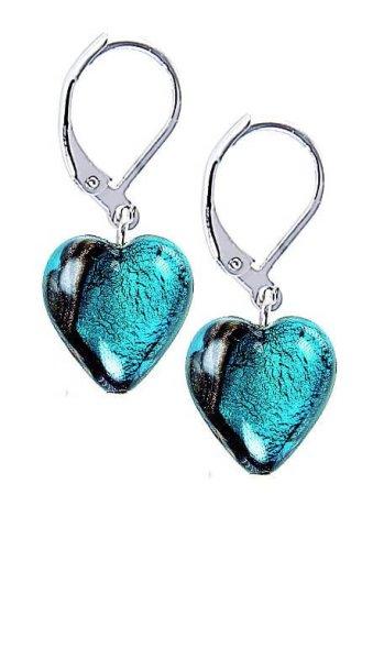 Lampglas Elegáns Turquoise Heart fülbevaló Lampglas
gyönggyel ELH5, tiszta ezüst