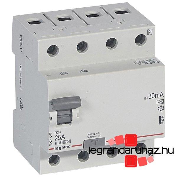 Legrand RX3 áram-védőkapcsoló 4P 25A A 30MA, Legrand 402074