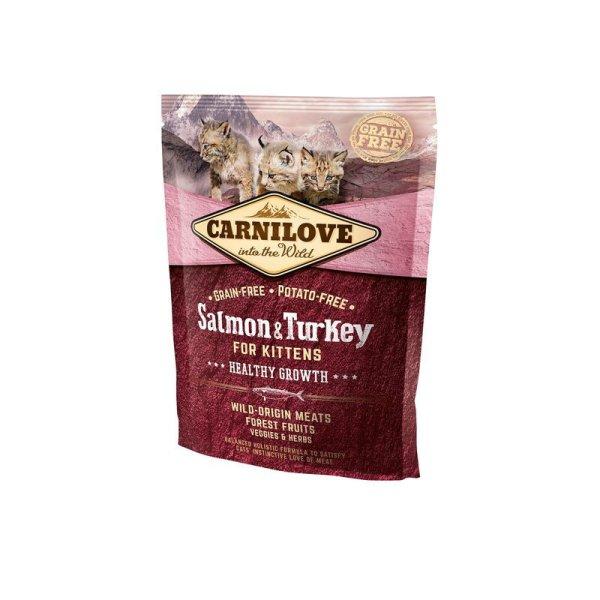 Carnilove Cat Kitten Salmon & Turkey – Healthy Growth - Lazac és Pulyka
Hússal 400g