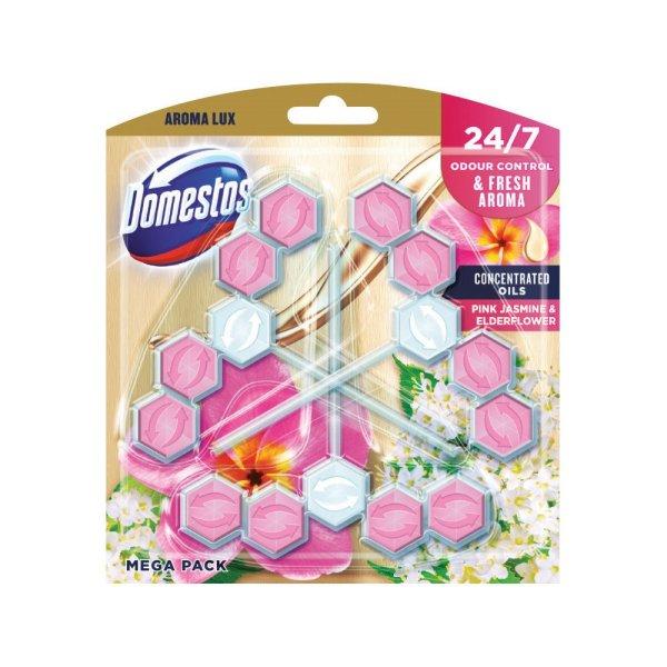 WC illatosító 3 x 55 g Aroma Lux Domestos Pink Jasmine & Elderflower
