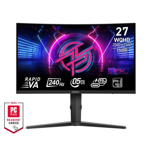 MSI Monitor GAMING MPG 275CQRXF Ívelt 27" Rapid VA WQHD 2560x1440, 16:9,
240Hz, 0,5ms, 4000:1, 2x HDMI, DP, USB-C, Black