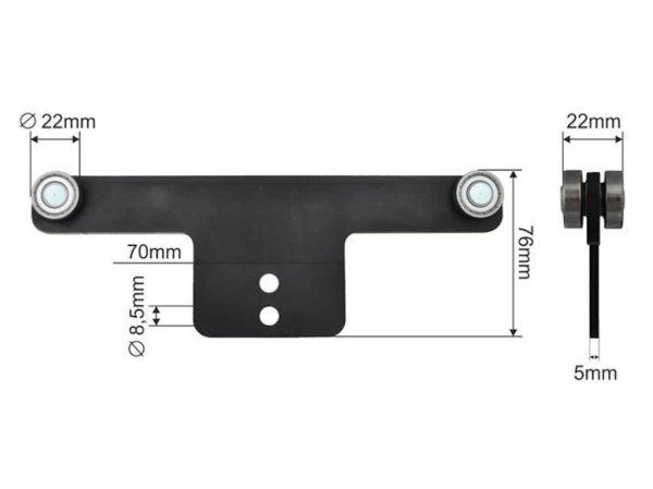 Ponyva görgő kétoldalas dupla 22mm KÖGEL