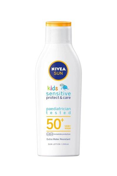 Nivea Intenzív naptej SPF 50 Sun Kids (Pure & Sensitive Sun Lotion) 200 ml