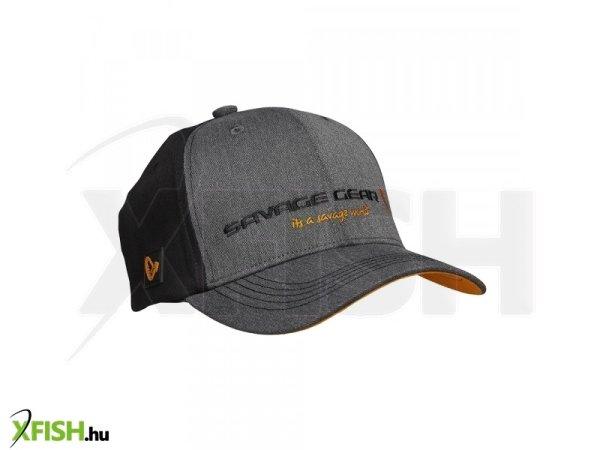 Savage Gear Strike Cap Baseball Sapka Grey Melange Black