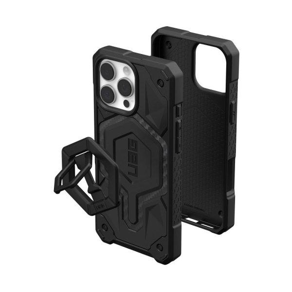 Case (UAG) Urban Armor Gear Monarch Pro MagSafe Bundle and Magnetic Ring Stand
for IPHONE 16 Pro Max compatible with MagSafe carbon fiber / black