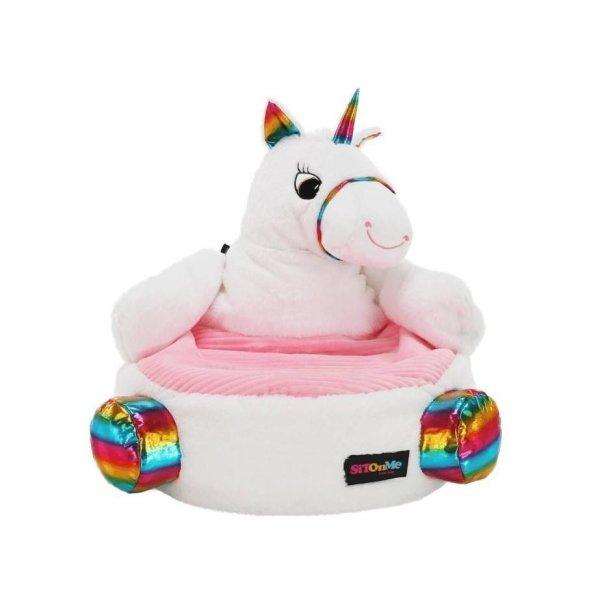 Unikornis alakú babzsákfotel, fehér-rózsaszín - LICORNE - Butopêa