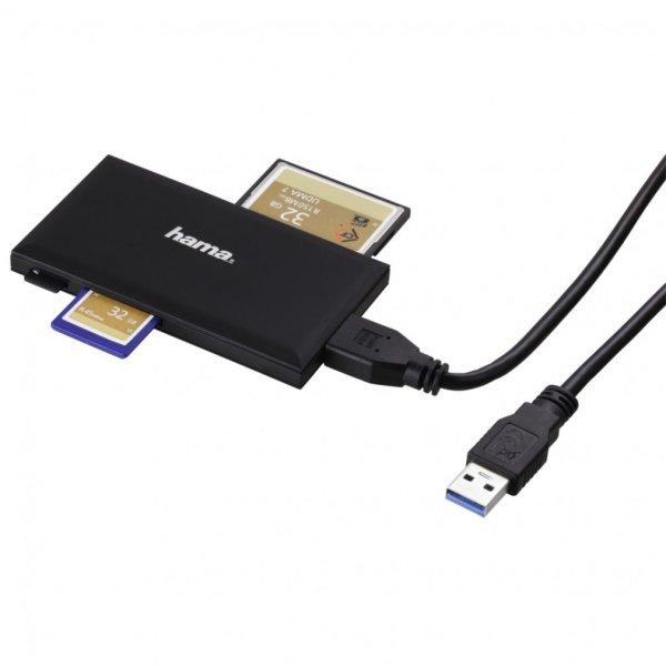 Hama USB 3.0 SUPERSPEED SLIM MULTI kártyaOLVASÓ, FEKETE (181018)