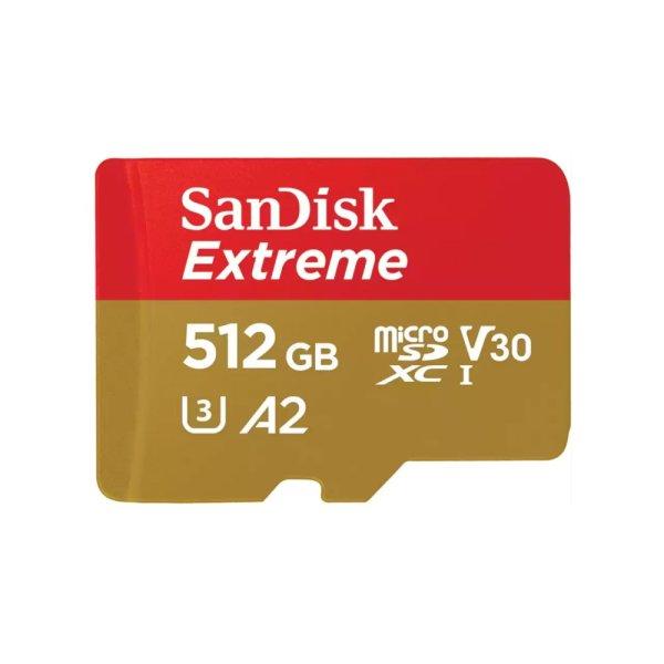 SanDisk microSD extreme kártya 512GB, 190/130 MB/s, A2 C10 V30 UHS-I U3
(121589)