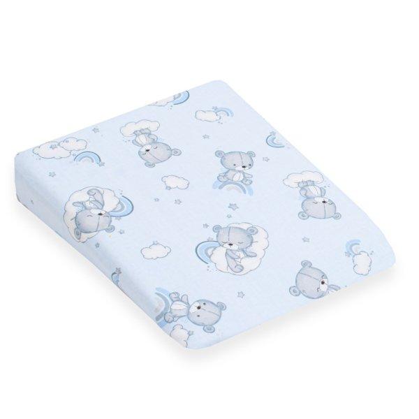 Baba párna huzat- ék alakú New Baby BASIC fehér 30x37 cm bear blue