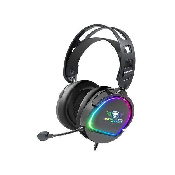 Spirit of Gamer Fejhallgató - PRO-H6 RGB Black (MultiPlatform, mikrofon, 3.5mm
jack, hangerőszabályzó, 2m kábel, fekete)