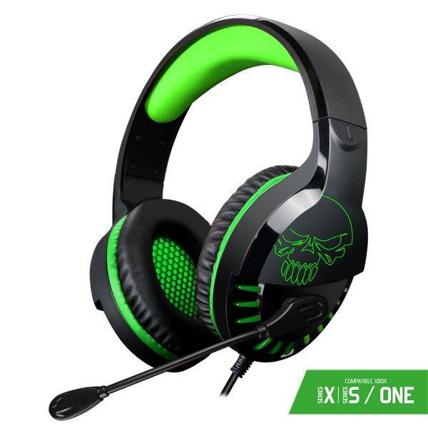 Spirit of Gamer Fejhallgató - PRO-H3 Xbox (Xbox One/Series X/S, mikrofon, 3.5mm
jack, hangerőszabályzó, 1m kábel, zöld)